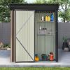 Patio 5ft Wx3ft. L Garden Shed, Metal Lean-to Storage Shed with Adjustable Shelf and Lockable Door, Tool Cabinet for Backyard, Lawn, Garden