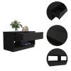 DEPOT E-SHOP Uranus Storage Bench, Two Drawers, Two Open Shelves, Black