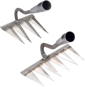 2 PCS Carbon Garden Hand Rake Tool Metal Heavy Duty Weeding Rake Iron Hoe Rake For Backyard Gardening Weeding Loosening Farm Planting - 4 And 6 Tines