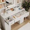 Newly designed smart mirror dressing table with drawers and storage cabinet, dressing table with dressing pad for bedroom, dressing room