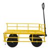 Tools cart Wagon Cart Garden cart trucks make it easier to transport firewood Yellow