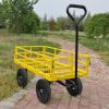 Tools cart Wagon Cart Garden cart trucks make it easier to transport firewood Yellow