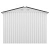 8' x 8' Outdoor Storage Shed, Metal Garden Shed with Double Sliding Doors, 4 Air Vents, Tool Storage House Shed for Yard, Patio, Lawn, White+Gray