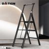 3 Step Ladder;  Retractable Handgrip Folding Step Stool with Anti-Slip Wide Pedal;  Aluminum Stool Ladders 3 Steps;  300lbs Safety Household Ladder