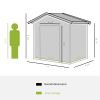 Outsunny 7' x 4' Outdoor Storage Shed, Garden Tool House with Foundation, 4 Vents and 2 Easy Sliding Doors for Backyard, Patio, Garage, Lawn, Yellow