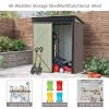 Patio 5ft Wx3ft. L Garden Shed, Metal Lean-to Storage Shed with Adjustable Shelf and Lockable Door, Tool Cabinet for Backyard, Lawn, Garden