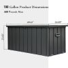 100 Gallon Outdoor Storage Deck Box Waterproof, Large Patio Storage Bin for Outside Cushions, Throw Pillows, Garden Tools, Lockable (Dark Gray)