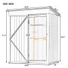 Patio 5ft Wx3ft. L Garden Shed, Metal Lean-to Storage Shed with Adjustable Shelf and Lockable Door, Tool Cabinet for Backyard, Lawn, Garden