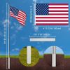 20 ft. Telescopic Aluminum Flagpole with U.S. Flag Ball