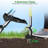 38.97in Aluminum Weed Puller Stand Up Weeder Without Bending Kneeling Manual Weed Remover Tool with 4 Claws for Lawn Yard Garden Patio