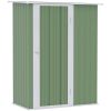 Metal Outdoor Storage Shed, Garden Tool House Cabinet -5' x 3' Green-AS