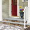 Handrails for Outdoor Steps, Iron Handrail Fits 1 Step, Transitional Handrail with Installation Kit, White