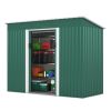 4.2 x 9.1 Ft Outdoor Storage Shed, Metal Tool Shed with Lockable Doors Vents, Utility Garden Shed for Patio Lawn Backyard, Green