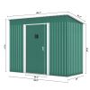 4.2 x 9.1 Ft Outdoor Storage Shed, Metal Tool Shed with Lockable Doors Vents, Utility Garden Shed for Patio Lawn Backyard, Green