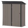 Patio 5ft Wx3ft. L Garden Shed, Metal Lean-to Storage Shed with Adjustable Shelf and Lockable Door, Tool Cabinet for Backyard, Lawn, Garden