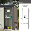 Patio 5ft Wx3ft. L Garden Shed, Metal Lean-to Storage Shed with Adjustable Shelf and Lockable Door, Tool Cabinet for Backyard, Lawn, Garden