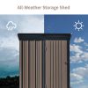 Patio 5ft Wx3ft. L Garden Shed, Metal Lean-to Storage Shed with Adjustable Shelf and Lockable Door, Tool Cabinet for Backyard, Lawn, Garden