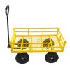 Tools cart Wagon Cart Garden cart trucks make it easier to transport firewood Yellow