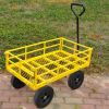 Tools cart Wagon Cart Garden cart trucks make it easier to transport firewood Yellow