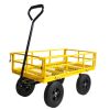 Tools cart Wagon Cart Garden cart trucks make it easier to transport firewood Yellow