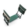 Outdoor 2-in-1 Garden Stool and Kneeler, Garden Bench with Tool Bags, Kneeling Pad, Gift for Parent, Portable, Green