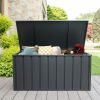 120 Gallon Outdoor Storage Deck Box Waterproof, Large Patio Storage Bin for Outside Cushions, Throw Pillows, Garden Tools, Lockable (Dark Gray)