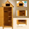 Outdoor Tool Storage Cabinet, Wooden Fir Garden Shed with Single Storage Door