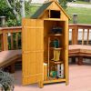 Outdoor Tool Storage Cabinet, Wooden Fir Garden Shed with Single Storage Door