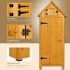 Outdoor Tool Storage Cabinet, Wooden Fir Garden Shed with Single Storage Door