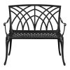 38in Outdoor Orchid Back Aluminum Bench Black