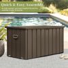 200 Gallon Outdoor Storage Deck Box Waterproof, Large Patio Storage Bin for Outside Cushions, Throw Pillows, Garden Tools, Lockable (Dark Brown)