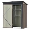 Patio 5ft Wx3ft. L Garden Shed, Metal Lean-to Storage Shed with Adjustable Shelf and Lockable Door, Tool Cabinet for Backyard, Lawn, Garden