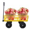 Tools cart Wagon Cart Garden cart trucks make it easier to transport firewood Yellow