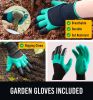 Essential Garden Tool Set - Heavy Duty, Non-Slip Grip, Ergonomic Gardening Hand Tools Kit Includes Transplanter, Trowel, Rake, Bag, and Gloves