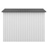 8' x 8' Outdoor Storage Shed, Metal Garden Shed with Double Sliding Doors, 4 Air Vents, Tool Storage House Shed for Yard, Patio, Lawn, White+Gray