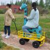 Tools cart Wagon Cart Garden cart trucks make it easier to transport firewood Yellow