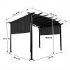 12 x 9 Ft Outdoor Pergola Patio Gazebo,Retractable Shade Canopy,Steel Frame Grape Gazebo,Sun shelter Pergola for Gardens,Terraces  Backyard