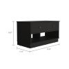 DEPOT E-SHOP Uranus Storage Bench, Two Drawers, Two Open Shelves, Black