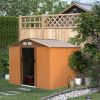 9' x 6' Outdoor Storage Shed, Garden Tool House with Foundation, 4 Vents, and 2 Easy Sliding Doors for Backyard, Patio, Garage, Lawn, Yellow