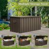 150 Gallon Outdoor Storage Deck Box Waterproof, Large Patio Storage Bin for Outside Cushions, Throw Pillows, Garden Tools, Lockable (Dark Brown)