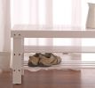 Pina Quality Solid Wood Shoe Bench, White Finish