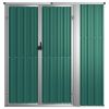 Garden Tool Shed Green 63.4"x35"x63.4" Galvanized Steel