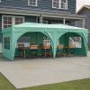 10'x20' Pop Up Canopy Outdoor Portable Party Folding Tent with 6 Removable Sidewalls + Carry Bag + 6pcs Weight Bag Green