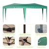 10'x20' Pop Up Canopy Outdoor Portable Party Folding Tent with 6 Removable Sidewalls + Carry Bag + 6pcs Weight Bag Green