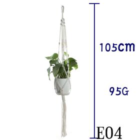 Flower Pot Net Bag Beige Cotton Rope Indoor Plant Hanger Hanging Basket Sling (Option: 10 Style)