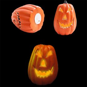 Halloween LED Pumpkin Lantern Novelty Party Decoration Figurine Lantern (Color: Upright pumpkin)