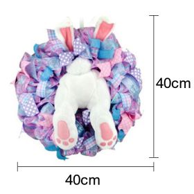 2023 Easter Rabbit Wreath Colorful Easter Rabbit Garlands Door Oranments Happy Easter Party Decor Bunny Wall Front Door Hanging (Color: Rabbit Wreath D)