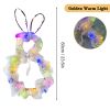 2023 New Easter Bunny Wreath DIY Folded Rattan Wreath Bunny Pendant Easter Decoration for Home Holiday Party Decoration Supplies