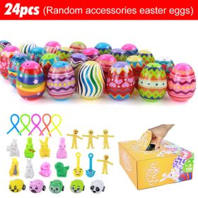 2023 Easter Eggs Happy Easter Decorations Plastic Easter Eggs Candies Chocolate Gift Boxes Colorful Egg DIY Craft for Kids Gift (Color: 24pcs)