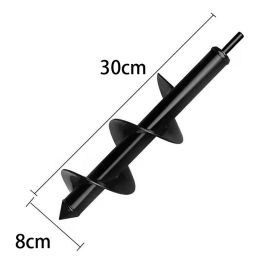 9 Size Garden Auger Drill Bit Tool Ground Drill Earth Drill Spiral Hole Digger Flower Planter Seed Planting Gardening Fence Yard (Color: 8X30cm)